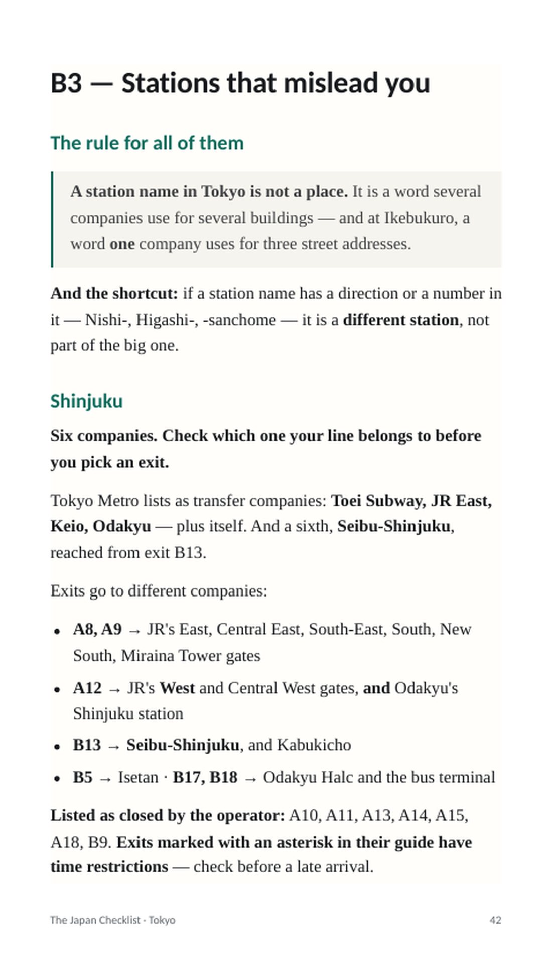 B3, stations that mislead you